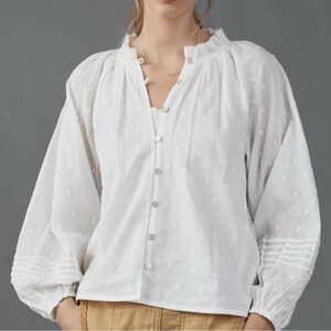 Cleobella Antonia White Button Down Blouse